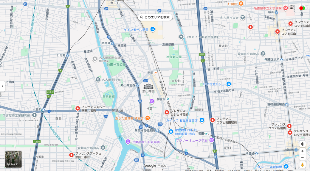 ※熱田エリア1Rマップ